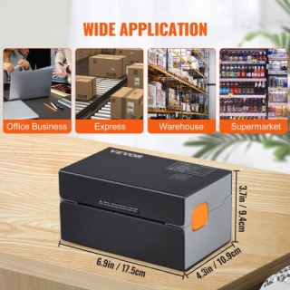Εκτυπωτής Θερμικών Ετικετών VEVOR 300DPI, Bluetooth, Συμβατός με Am...