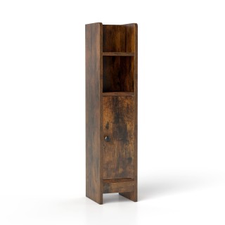 Costway  Στενός Vintage Ντουλάπι Μπάνιου με 2 Ανοιχτά Ράφια & Αφαιρ...