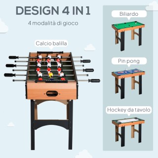 HOMCOM Πολυλειτουργικό Τραπέζι Παιχνιδιών 4 σε 1 με Ποδοσφαιράκι, Χ... HOMCOM Πολυλειτουργικό Τραπέζι Παιχνιδιών 4 σε 1 με Ποδοσφαιράκι, Χ...