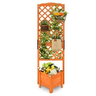 Costway Υψίστης Ποιότητας Ξύλινη Ζαρντινιέρα με Πέργκολα για Κήπο ... Costway Υψίστης Ποιότητας Ξύλινη Ζαρντινιέρα με Πέργκολα για Κήπο ...