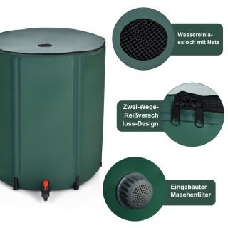 Costway  Πτυσσόμενη Δεξαμενή Συλλογής Βρόχινου Νερού 225L με Βρυσάκ...