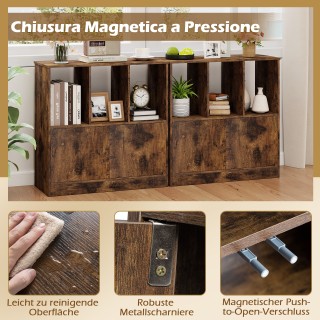 Costway Βιβλιοθήκη με 2 Πόρτες και Ανοιχτά Ράφια Καφέ 70 x 30 x 70 ... Costway Βιβλιοθήκη με 2 Πόρτες και Ανοιχτά Ράφια Καφέ 70 x 30 x 70 ...