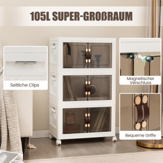 Costway Μεγάλοι Στοιβαζόμενοι Αποθηκευτικοί Κάδοι με Ρόδες και Μαγ... Costway Μεγάλοι Στοιβαζόμενοι Αποθηκευτικοί Κάδοι με Ρόδες και Μαγ...