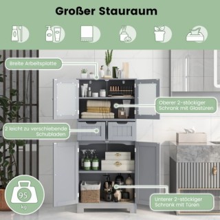 Costway Ντουλάπι Αποθήκευσης 60 x 30 x 128 cm με 2 Συρτάρια και Ρυθ... Costway Ντουλάπι Αποθήκευσης 60 x 30 x 128 cm με 2 Συρτάρια και Ρυθ...