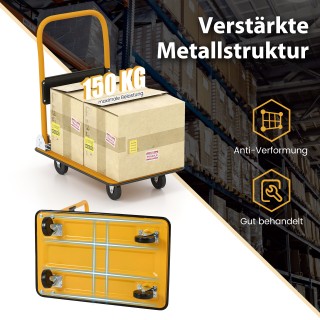 Costway Πτυσσόμενο Καροτσάκι Μεταφοράς έως 150 kg με Πλατφόρμα και ... Costway Πτυσσόμενο Καροτσάκι Μεταφοράς έως 150 kg με Πλατφόρμα και ...