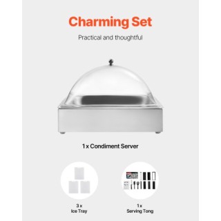 VEVOR Δοχείο Σερβιρίσματος Τροφίμων με Καπάκι LZDWFWQBXG1GCXLLBV0