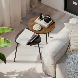 HOMCOM Σετ 2 Τραπεζάκια Σαλονιού Στοιβαζόμενα με Μεταλλικό Σκελετό ... HOMCOM Σετ 2 Τραπεζάκια Σαλονιού Στοιβαζόμενα με Μεταλλικό Σκελετό ...