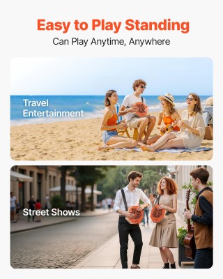 VEVOR Μοναδικό Κρουστό Cajon από Ξύλο Σημύδας με Χορδές Κιθάρας MXG...