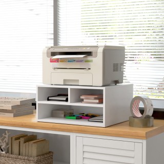 HOMCOM Φορητή Τρόλεϊ Εκτυπωτή Γραφείου με 3 Ανοιχτά Ράφια σε 2 Επίπ... HOMCOM Φορητή Τρόλεϊ Εκτυπωτή Γραφείου με 3 Ανοιχτά Ράφια σε 2 Επίπ...