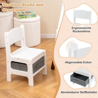 Costway Παιδική Ρυθμιζόμενη Καβαλέτο με Καρέκλα και Διπλής Όψης Πίν...