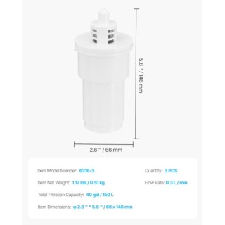 VEVOR Ανταλλακτικά Φίλτρα Νερού Pitcher 3-τεμάχια 6216 LSGLXYZXLXSZ... VEVOR Ανταλλακτικά Φίλτρα Νερού Pitcher 3-τεμάχια 6216 LSGLXYZXLXSZ...
