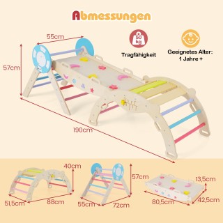Costway Σετ Αναρρίχησης με Τσουλήθρα & Τόξο Αναρρίχησης & Σετ Δομικ...
