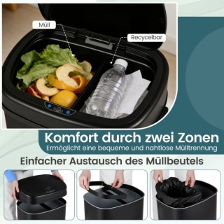 Costway Αυτόματος Κάδος Απορριμμάτων με Αισθητήρα & Δύο Ζώνες 68L, ... Costway Αυτόματος Κάδος Απορριμμάτων με Αισθητήρα & Δύο Ζώνες 68L, ...