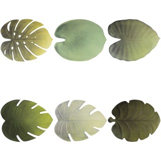 Villa dEste Home Σετ 6 Σουπλά Τροπικά Φύλλα από PP Jungle Slim 5901194