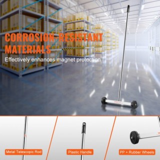 Μαγνητική Σκούπα VEVOR με Ρόδες 15 8 lbs Ρυθμιζόμενη Λαβή  TLSCXQSQ...