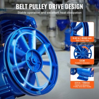 VEVOR  Κεφαλή Αντλίας Αεροσυμπιεστή 3HP 6.25CFM @ 90PSI 2-Κύλινδρος...
