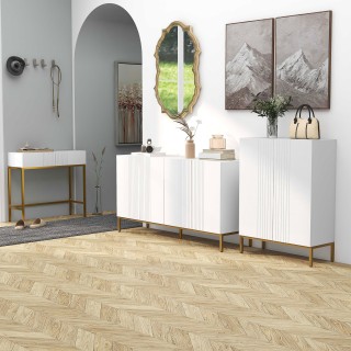 HOMCOM Μοντέρνος 4θυρο μπουφές με μαλακό κλείσιμο και ρυθμιζόμενα ρ...