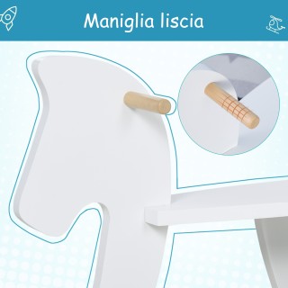 HOMCOM Rocking Horse για παιδιά 3-6 ετών, Κλασικό σχέδιο ξύλου - Λε...