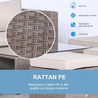 Outsunny Garden Lounge σε PE Rattan 8 τεμαχίων με γκρι δομή αλουμιν... Outsunny Garden Lounge σε PE Rattan 8 τεμαχίων με γκρι δομή αλουμιν...