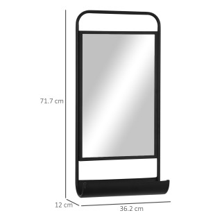 Καθρέφτης τοίχου HOMCOM με κάτω ράφι και μεταλλική κατασκευή, 36,2x... Καθρέφτης τοίχου HOMCOM με κάτω ράφι και μεταλλική κατασκευή, 36,2x...