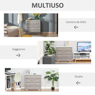 Συρταριέρα HOMCOM με 4 συρτάρια με χερούλια αλουμινίου και ξύλινη κ... Συρταριέρα HOMCOM με 4 συρτάρια με χερούλια αλουμινίου και ξύλινη κ...