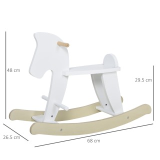 HOMCOM Rocking Horse για παιδιά 3-6 ετών, Κλασικό σχέδιο ξύλου - Λε...