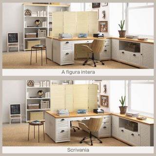 Πτυσσόμενο Εσωτερικό Παραβάν με 4 Πόρτες Rattan Bamboo - 180x1,6x18...