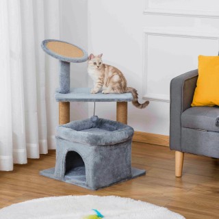 PawHut Cat Scratching Post Tree με κοντάρια από σχοινί γιούτας, σπι...