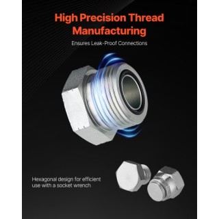 VEVOR Σετ Υδραυλικών Εξαρτημάτων BSPP 64 Τεμαχίων με Γαλβανισμένα Κ...