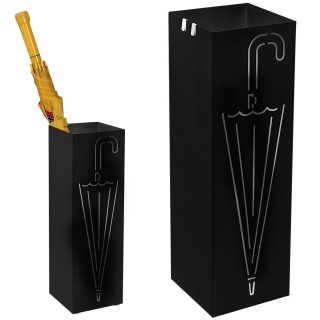 BAKAJI Τετράγωνη Σχέδιο Σιδερένια Ομπρελοθήκη Μαύρη με Δοχείο Συλλ... BAKAJI Τετράγωνη Σχέδιο Σιδερένια Ομπρελοθήκη Μαύρη με Δοχείο Συλλ...