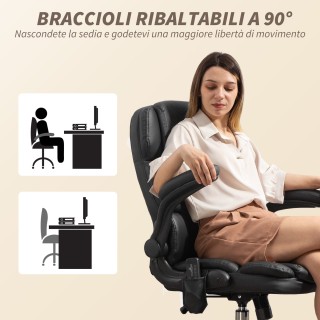 HOMCOM Πολυθρόνα Γραφείου με Μασάζ 4 Σημείων με Θέρμανση και Αναδιπ... HOMCOM Πολυθρόνα Γραφείου με Μασάζ 4 Σημείων με Θέρμανση και Αναδιπ...