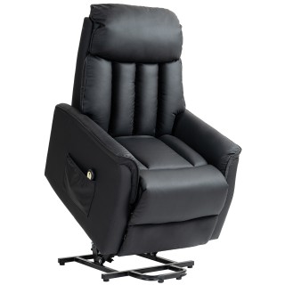 HOMCOM Πολυθρόνα Χαλάρωσης Ανακλινόμενη Ηλεκτρική Ανυψωτική με Τηλε...