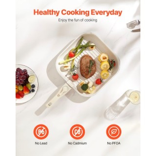 VEVOR Σετ Μαγειρικών Σκευών 17 Τεμαχίων Λευκό Γρανίτη Αντικολλητικό...