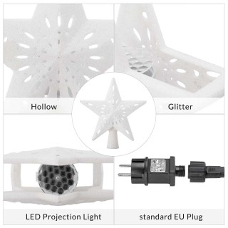 BAKAJI Προβολέας LED για Χριστουγεννιάτικο Δέντρο Σχήμα Αστέρι Λευ... BAKAJI Προβολέας LED για Χριστουγεννιάτικο Δέντρο Σχήμα Αστέρι Λευ...