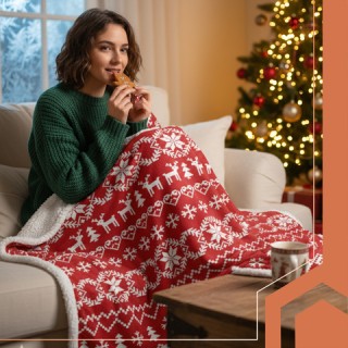 Ruhhy  Διπλής Όψης Χριστουγεννιάτικη Κουβέρτα  130x170εκ  26610