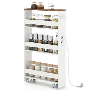 Costway Λεπτό τροχήλατο αποθηκευτικό καρότσι 13 εκατοστών με σταθμό...