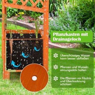 Costway  Υψίστης Ποιότητας Ξύλινη Ζαρντινιέρα με Πέργκολα για Κήπο ...