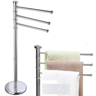 BAKAJI Βάση Πετσέτας Μπάνιου Μιλάνο με 3 Βραχίονες από Χρωμιωμένο Μ...