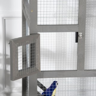 PawHut  Ψηλό Κλουβί για Πουλιά 165cm από Ξύλο για Εξωτερικό Χώρο με...