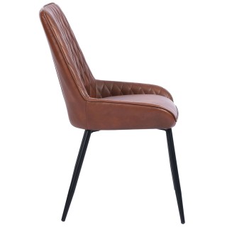 Shally Dogan  Σετ 2 Καρέκλες για Τραπεζαρία από Καφέ Οικολογικό Δέρ...