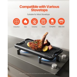 VEVOR Αντικολλητική Μαντεμένια Πλάκα Ψησίματος 20x10 Μαύρη SMJP2010... VEVOR Αντικολλητική Μαντεμένια Πλάκα Ψησίματος 20x10 Μαύρη SMJP2010...