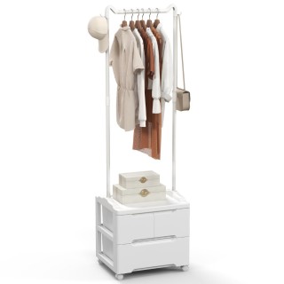 Costway Κινητή Κρεμάστρα Ρούχων με Συρτάρια και Πλευρικούς Γάντζου... Costway Κινητή Κρεμάστρα Ρούχων με Συρτάρια και Πλευρικούς Γάντζου...