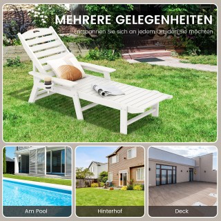 Costway  Ξαπλώστρα εξωτερικού χώρου HDPE με 4-επίπεδη ρυθμιζόμενη π...