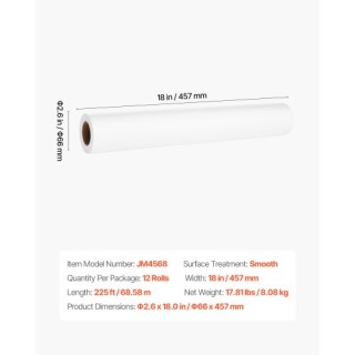 VEVOR Ιατρικό Χαρτί Εξέτασης 18 x 225ft Λείος Ρόλος Κάλυψης JCZZGHZ... VEVOR Ιατρικό Χαρτί Εξέτασης 18 x 225ft Λείος Ρόλος Κάλυψης JCZZGHZ...