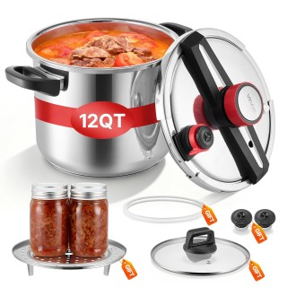 VEVOR Ανοξείδωτη Χύτρα Ταχύτητας 11.3L με Ρυθμίσεις Πίεσης & Γυάλιν...