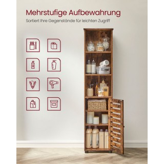 VASAGLE Ψηλή Ρουστίκ Ντουλάπα Μπάνιου με Ρυθμιζόμενα Ράφια 40x30x16... VASAGLE Ψηλή Ρουστίκ Ντουλάπα Μπάνιου με Ρυθμιζόμενα Ράφια 40x30x16...