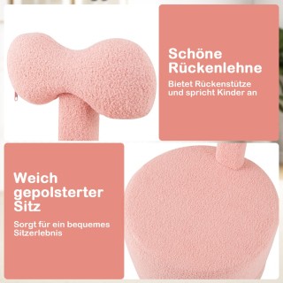 Costway Σετ 2 Περιστρεφόμενων Καρεκλών για Παιδιά με Υφασμάτινη Επέ...