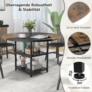 Costway Στρογγυλό Τραπέζι Φ120cm για 4-6 Άτομα, Δίχρωμο Τραπέζι Τρα... Costway Στρογγυλό Τραπέζι Φ120cm για 4-6 Άτομα, Δίχρωμο Τραπέζι Τρα...