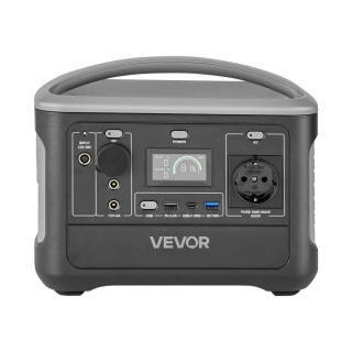 VEVOR Φορητός Σταθμός Ενέργειας 600W με 100W Ηλιακό Πάνελ και Μπατα...