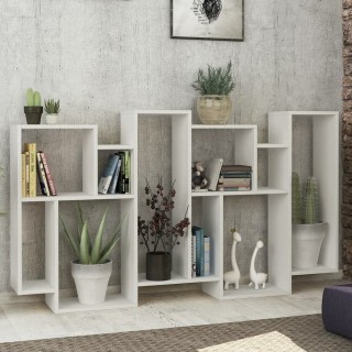 BAKAJI Μοντέρνα Βιβλιοθήκη 8 Ραφιών 168x96x25εκ Λευκή για Σπίτι ή Γ...